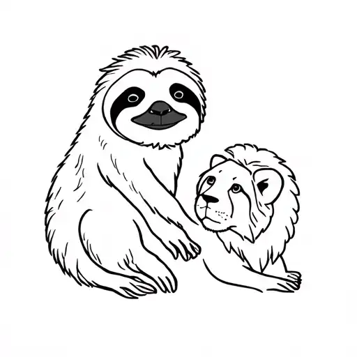 Dumb Sloth Overlooked By Sloth Parents And Lioness Sister