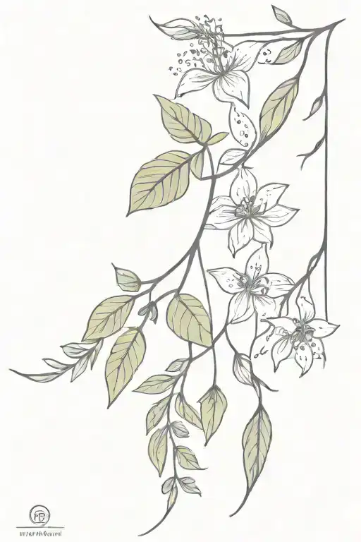 Herbs With Fruits And Flowers With Vine