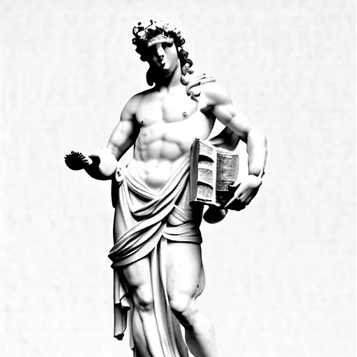 Roman Statue With Bible Verses Intertwined