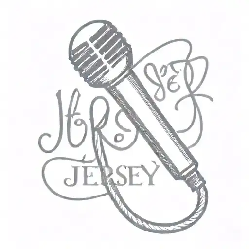 The Word Jersey Written In A Microphone Cord With A Heart At The End