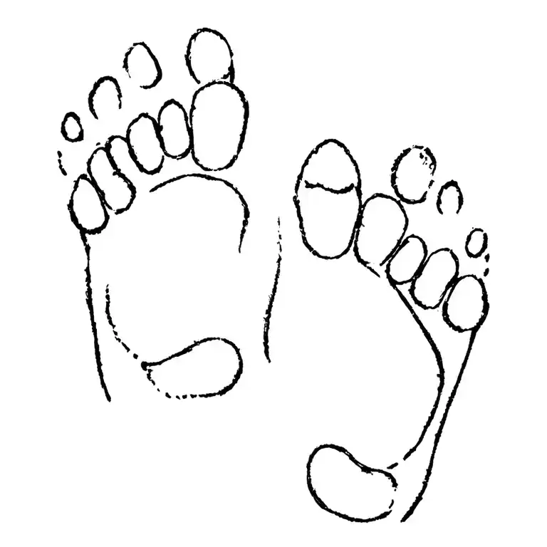 Paw Print And Foot Prints