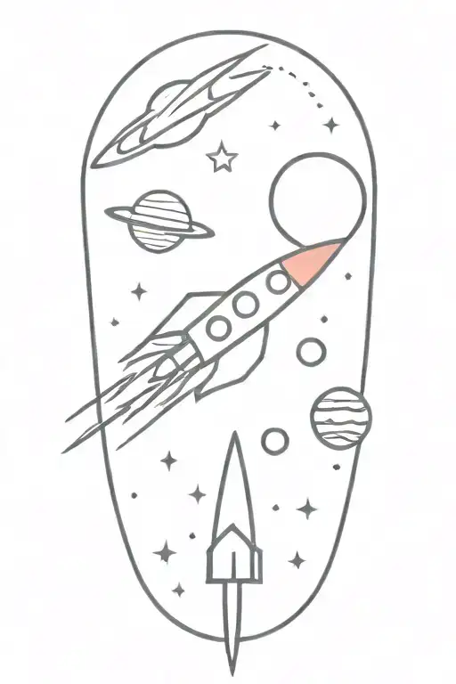 Rocket Ship And Planets
