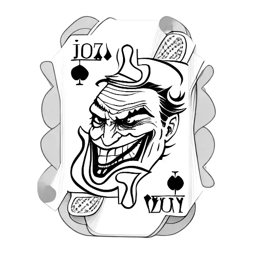 Joker From Deck Of Cards Without Border