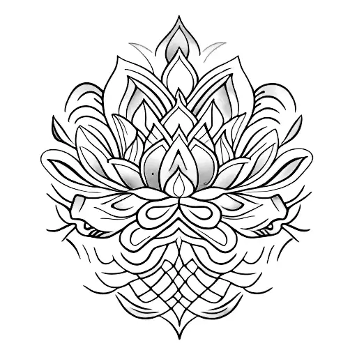 Lotus Flower With Pink And Purple Colors