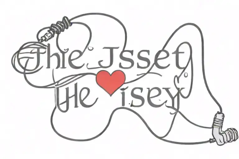 The Word Jersey Written In A Microphone Cord With A Heart At The End