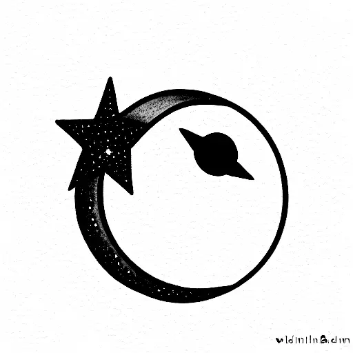 Laika The Space Dog In A Crescent Moon Looking Up To Stars