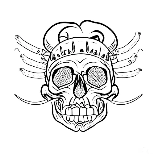 Skull With Teeth Wired