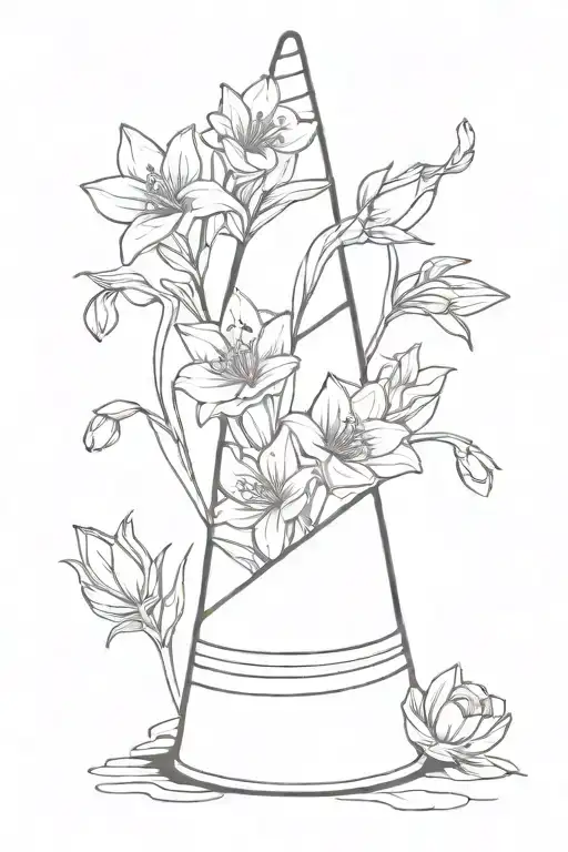 Traffic Cone With Narcissist Flowers