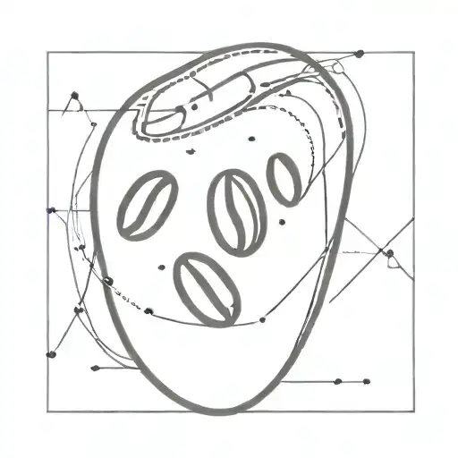 A Minimalist Coffee Bean With Binary Code Wrapping Around It Like A Tattoo Sleeve