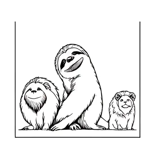 Dumb Sloth Overlooked By 2 Sloth Parents And Lioness Sister