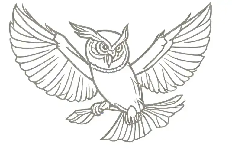 An Owl Flying With A Light Fixture In Its Beak