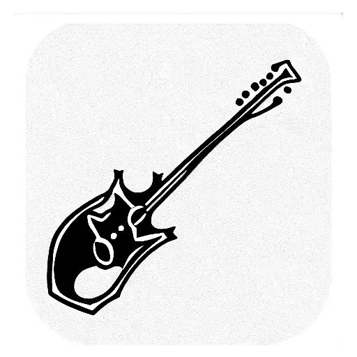 Guitar With Skeletor And Alemannic Symbols