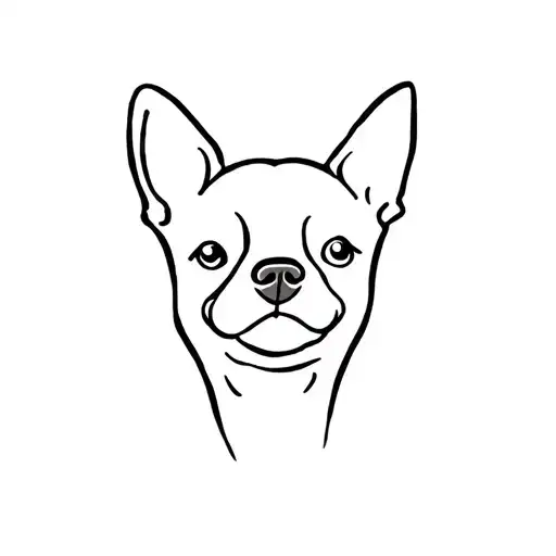 Cute Dog Head Out Line