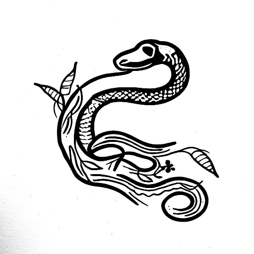 Snake With Soft Flowers