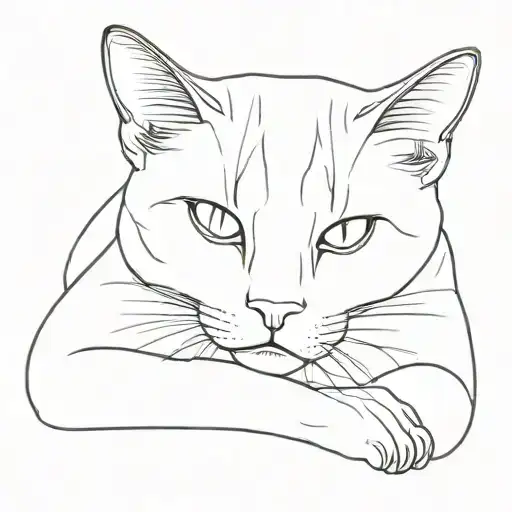 Domestic Shorthair Cat Laying