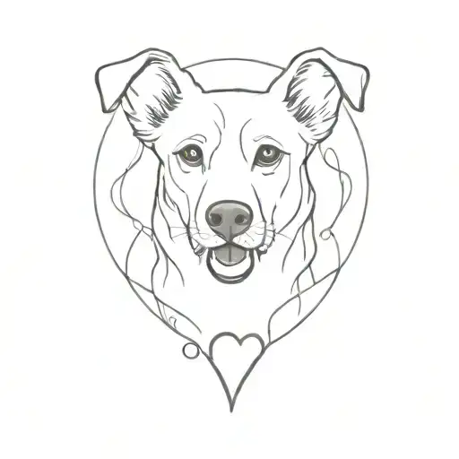 Dog With Heart Surrounded