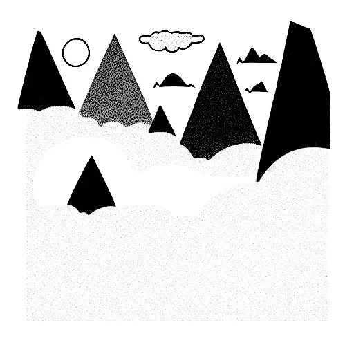 Cloudy Mountain Range