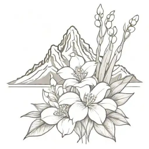 Grand Teton Mountain Range And Lily Of The Valley Bouquet