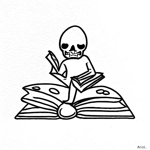 Skeletone Reading A Book