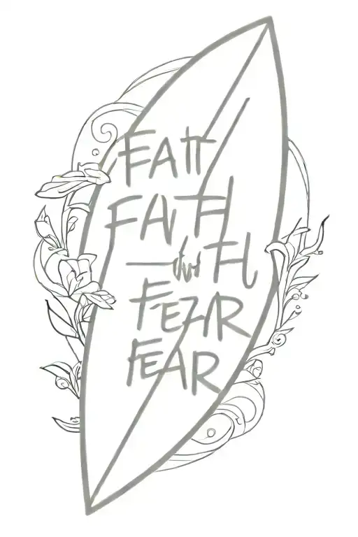 Surfboard With Words Faith Over Fear