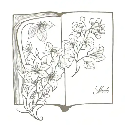 Open Book With Flowers Growing Birth Months January April And December