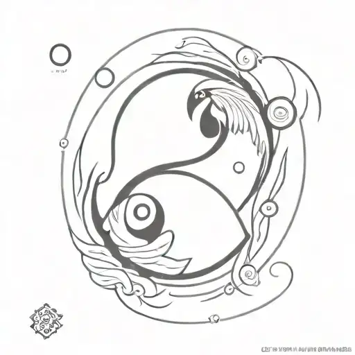 Coi Fish Ying Yang And Cancer Zodiac Sign
