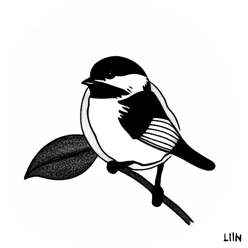 Chickadee On A Nutmeg Plant With Paw Print Incorporated