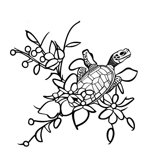 Turtle With Lily Of The Valley Flowers