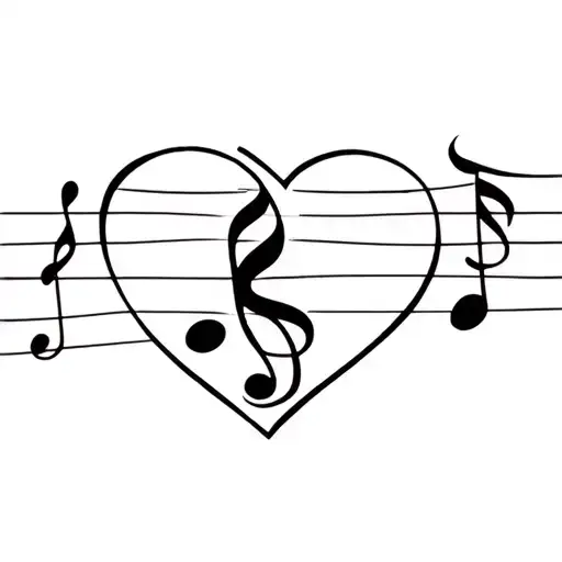 Whiskey Glass Heart Music Note Intertwined