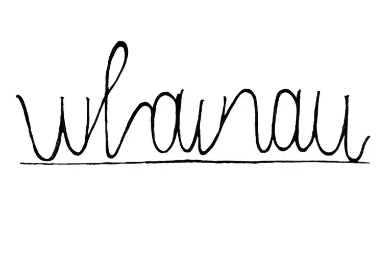 Whanau In Cursive Writing