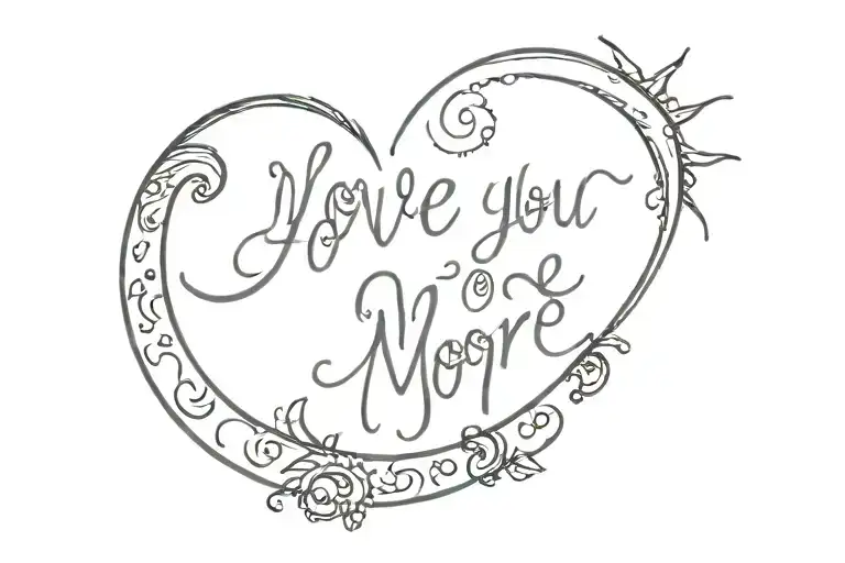 I Love You More Cursive Writing With Sun And Moon
