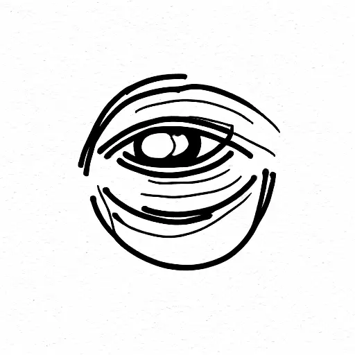 One Single Line With Eyes Lips And Scribble Brain