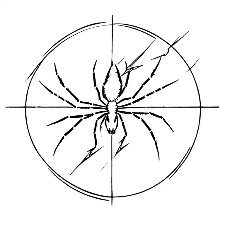 Lightning And Spider Wed And Spider Tramp Stamp