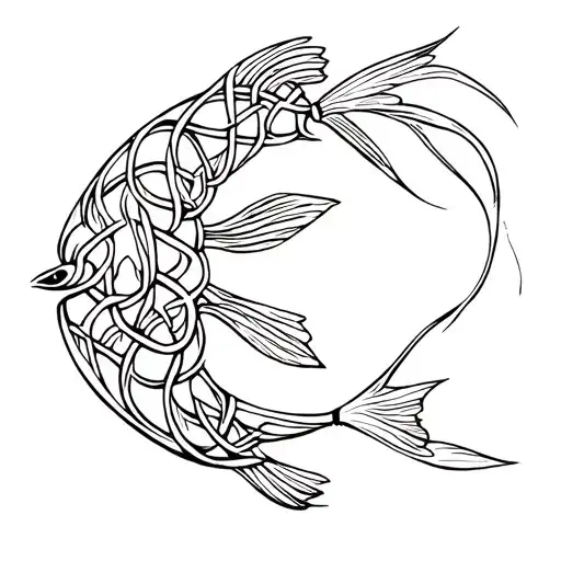 Flowy Fish Whose Scales Are Celtic Knots