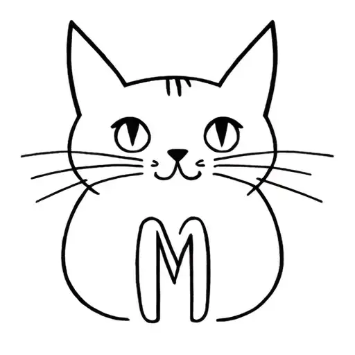 Cat With Letter M