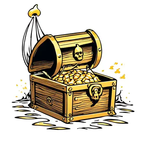 Pirate Treasure Chest With Gold