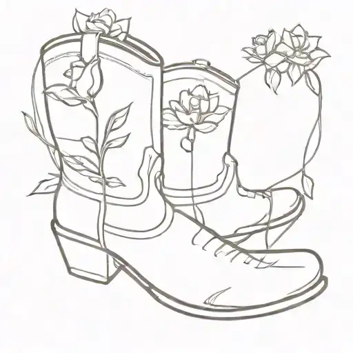 Flowers Coming Out The Top Of Cowboy Boots Coding