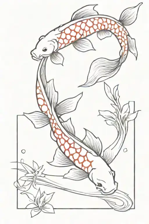 Red Ink Koi Fish