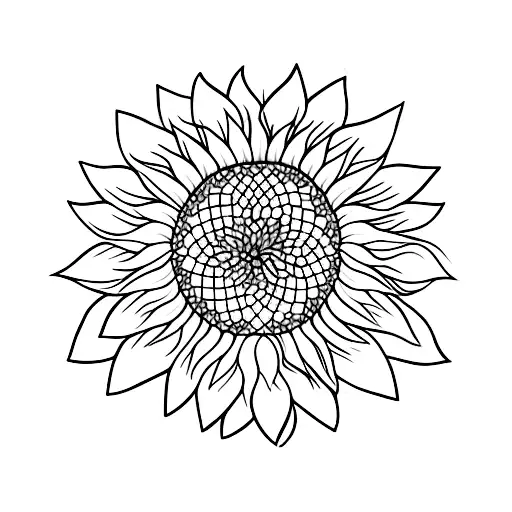 Sunflower With Only 10 Petals And A Stem With 2 Leaves