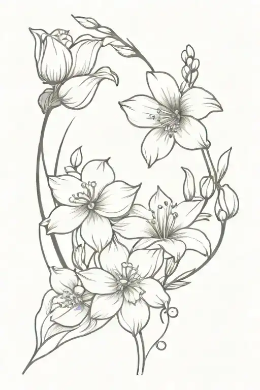 Chrysanthemum And Lily Of The Valley Daffodils Gladiolus And Poppy