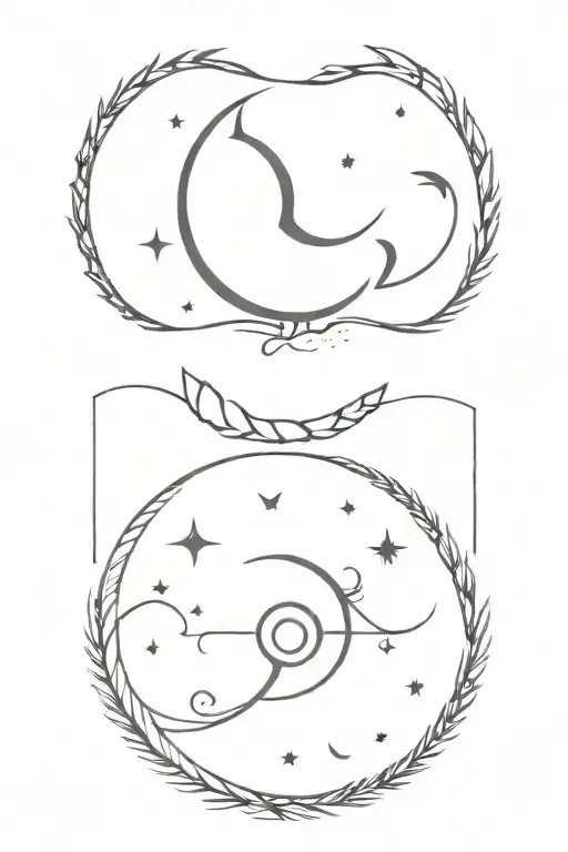 Libra And Capricorn Symbols With A Sun And Moon