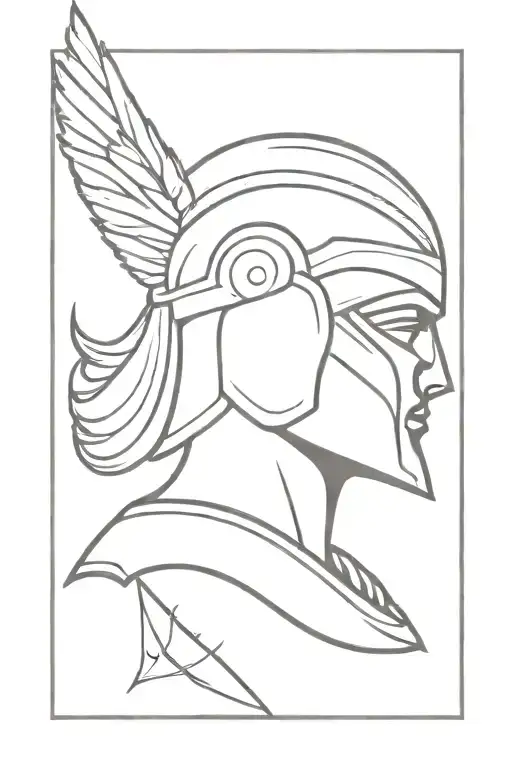 Athena With Black Spartan Helmet With Part