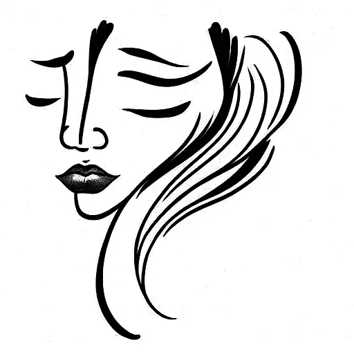 Beautiful Geisha With Long Lashes And Full Lips