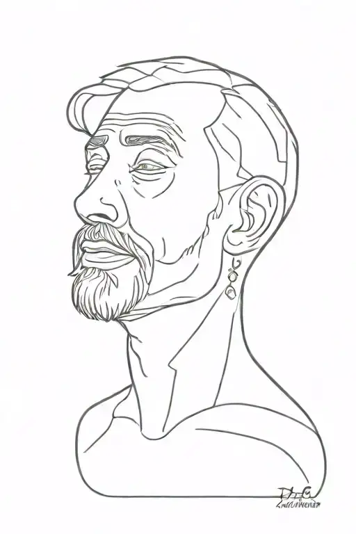Father Outline Bust