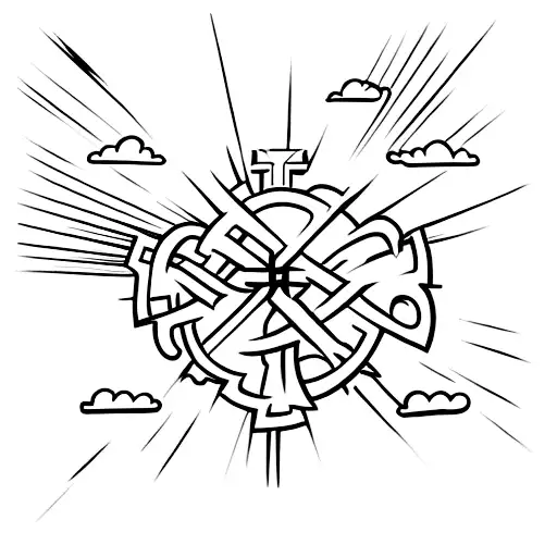 Christian Cross With Clouds Behind It