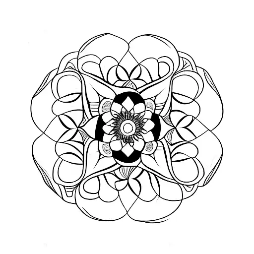 Mandala On The Hip With A Leaf Wrapping Around