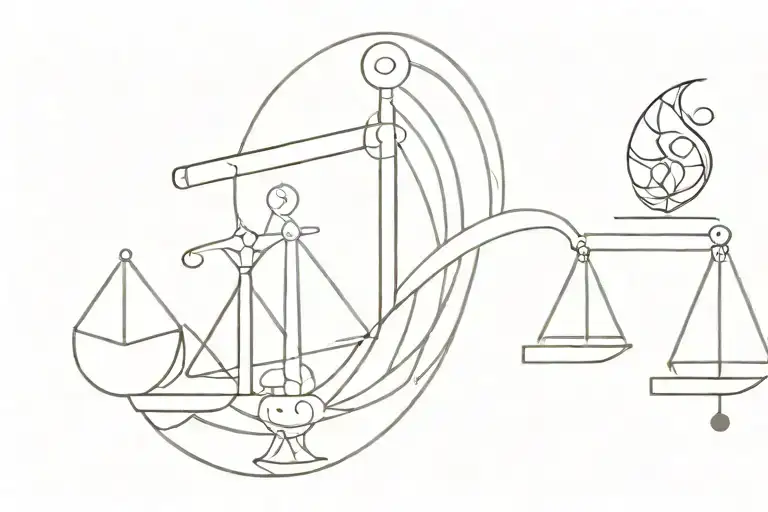 An Abstract Geometric Design Incorporating Both The Libra Scales And A Scorpion Silhouette