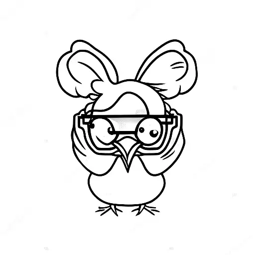 Cartoon Chicken With Round Glasses