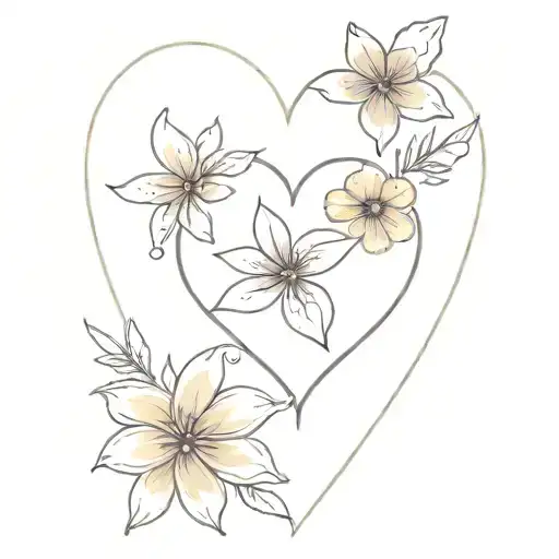 Love Heart Made Of Florals