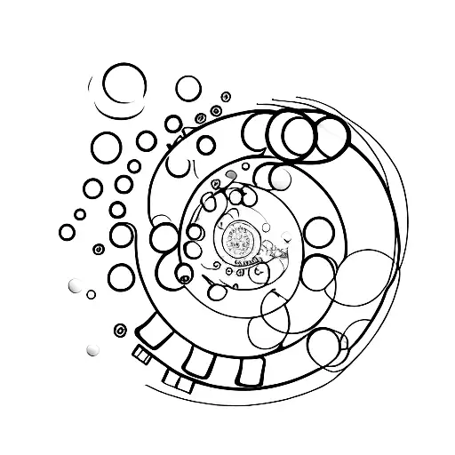 A Minimalist Tattoo Of A Piano Keyboard Morphing Into A Galaxy